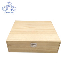 Handmade hinged wooden wine box wood